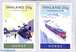 Delcampe - Norway 2021 Dovre Railway Line 2v S-a, Mint NH, Transport - Railways - Neufs