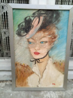 Delcampe - Art & Antiquités > Tableaux Huile Tableau Huile Façon Domergue Signé HL - Oelbilder