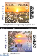 Delcampe - Finland 2024 Glow Of The Sun 2v S-a, Mint NH, Nature - Flowers & Plants - Neufs