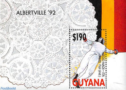 Delcampe - Guyana 1992 ALBERTVILLE '92 Black Overprint S/s, Mint NH, Sport - Various - Fencing - Olympic Games - Olympic Winter G.. - Esgrima