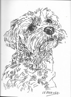 Delcampe - Art & Antiquités > Tableaux & Dessins D'art > Dessin Encre Du Chien De La Voisine De Bernard Le Beguec - Tekeningen