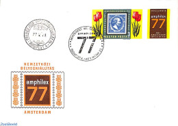 Delcampe - Hungary 1977 Amphilex 77 1v+tab Imperforated, First Day Cover, History - Nature - Netherlands & Dutch - Flowers & Plan.. - Briefe U. Dokumente