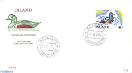 Delcampe - Iceland 1977 European Water Conservation 1v , FDC, First Day Cover, History - Nature - Europa Hang-on Issues - Ducks - Lettres & Documents