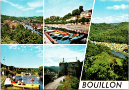 Delcampe - Bouillon - "BOUILLON" - Meerzicht Met Kasteel, Kajaks, Camping En Roeiboten - Bouillon