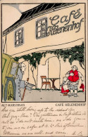 Delcampe - Wiener Werkstätte 214 Drexler, Leopold Alt-Karlsbad Cafe Helenenhof I-II (leichte Stempelspur) - Wiener Werkstätten