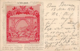 Delcampe - Seide Gewebt, Deutschlands Höchste Brücke über Das Wupperthal Bei Müngsten, 107m Hoch, 1899 I-II Soie - Sonstige & Ohne Zuordnung