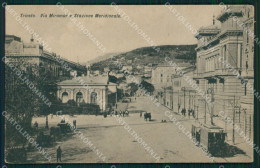 Delcampe - Trieste Città Via Miramar Stazione Meridionale Tram PIEGA Cartolina MT1386 - Trieste (Triest)
