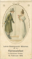 Delcampe - Karneval München Karnevalsfest Des Lehrer-Gesangsverein 1912. Kleine Klapp-Karte Mit Programm - Autres & Non Classés