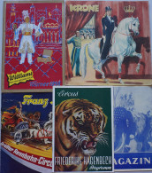 Delcampe - Zirkus Lot Mit Fünf Programmheften Althoff, Barlay, Hagenbeck, Krone Und Williams Mitte Der 50er-Jahre - Circo