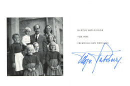 Delcampe - Autograph/Autogramme Dankeskarte Mit Original-Unterschrift Von Habsburg, Otto Mit Seiner Frau Regina Und Den Kindern - Andere & Zonder Classificatie