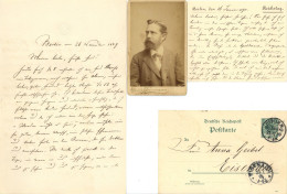 Delcampe - Autograph/Autogramme GEIBEL, Paul (1845-1915) Mitglied Des Deutschen Reichstags. Lot Mit 14 Briefen Und Postkarten Alle - Andere & Zonder Classificatie