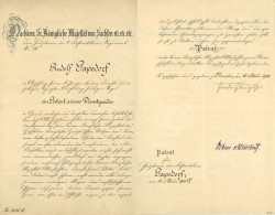 Delcampe - Autograph/Autogramme König Friedrich August Von Sachsen. Unterschrift Auf Patent 1914 - Andere & Zonder Classificatie