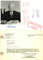 Delcampe - Autograph/Autogramme Lübke, Heinrich Mit Schreiben Des Pressereferenten Und Briefumschlag 1963 - Andere & Zonder Classificatie