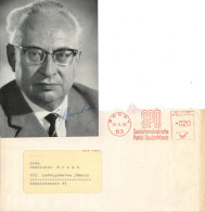 Delcampe - Autograph/Autogramme Ollenhauer, Erich Mit Schreiben Des Büroleiters Und Briefumschlag 1963 - Andere & Zonder Classificatie