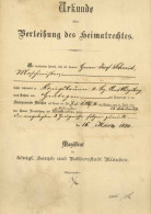 Delcampe - Autograph/Autogramme Urkunde über Die Verleihung Des Heimatrechtes Für München An Schmid, Josef, Unterzeichnet Von Bürge - Andere & Zonder Classificatie