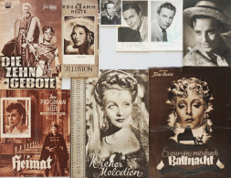 Delcampe - Film Lot Mit Ca. 500 Filmprogrammen Bis 1968 Dazu 5 Autogrammkarten Filmstars - Mecki