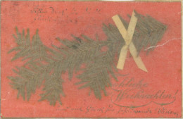 Delcampe - Weihnachten AK Mit Echt-Tannenzweig Mit Original-Schutzpapier Noel - Autres & Non Classés