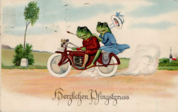 Delcampe - Frosch Motorrad I-II Grenouille - Other & Unclassified