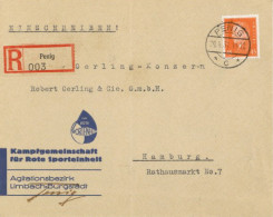 Delcampe - LIMBACH-BURGSTÄDT - KAMPFGEMEINSCHAFT Für ROTE SPORTEINHEIT - Prpaganda-R-Brief O Penig 1931 I-II - Andere & Zonder Classificatie