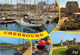 Delcampe - CHERBOURG Le Bassin Des Yachts Le Amrche Aux Fleurs Et Le Theatre Le Port 17(scan Recto-verso) MA1109 - Cherbourg