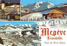 Delcampe - MEGEVE Le Mont Blanc Sur La Place Principale Les Traineaux Taxis Vue Generale 11(scan Recto-verso) MA1136 - Megève