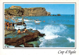 Delcampe - LE CAP D AGDE Effets De Vagues 12(scan Recto-verso) MA1155 - Agde