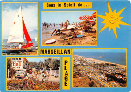 Delcampe - MARSEILLAN Plage La Plage Le Centre Commercial Le Camping Beauregard 18(scan Recto-verso) MA1178 - Marseillan