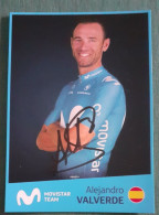 Delcampe - Autographe Alejandro Valverde Movistar - Radsport