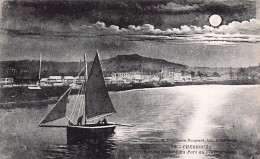 Delcampe - 50 - CHERBOURG -  Barque Sortant Du Port Au Clair De Lune - - Cherbourg