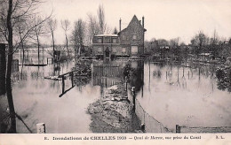 Delcampe - 77 -  Inondations De CHELLES - Quai De Marne - Vue Prise Du Canal - Chelles