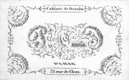Delcampe - Carte Porcelaine - Porseleinkaart -  Cabinet De Dessin - Ossola - 73 Rue De Clery- Paris - Porzellan