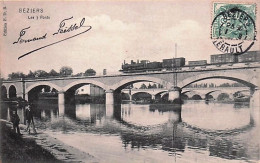 Delcampe - 34 -  BEZIERS -  Les 3 Ponts  - Train Vapeur Sur Le Pont - Beziers