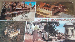 Delcampe - CPA CPSM REGION  BOURGONE  AU PAYS BOURGUIGNON  BANDEAU BLANC  NON ECRITE - Bourgogne
