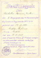 Delcampe - Regiment Besitzzeugnis Der 9. Kompanie Des 4. Hannoverschen Infanterie Regiments 104 Für Das Eiserne Kreuz II. Klasse 19 - Regimente