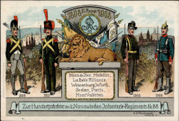 Delcampe - Regiment 2. Naussisches Inf.-Regiment Nr. 88 1908 I-II - Regimente