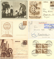 Delcampe - Propaganda WK II Album Mit Ca. 100 Verschiedenen Propaganda-Belegen, Karten Und Stempeln, Meist Einfache Ware Aber Auch - Guerre 1939-45