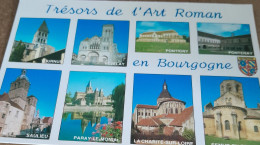Delcampe - CPA CPSM REGION  BOURGOGNE TRESORS DE L ART ROMAN EN BOURGOGNE DIVERS VUES ECRITE - Bourgogne