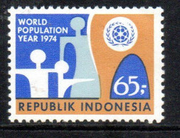 Delcampe - INDONESIA INDONÉSIE 1974 WORLD POPULATION YEAR FAMILY AND WPI 65r MNH - Indonesien