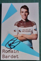 Delcampe - Autographe Romain Bardet Ag2r La Mondiale - Radsport