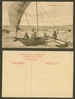 Delcampe - Ceylon Old Postcard Fishing Canoe, A Native Sailing Boat Colombo Fishermen Skeen - Sri Lanka (Ceylon)