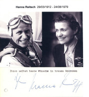Delcampe - Original-Autogramm Von Reitsch, Hanna, Eine Der Bekanntesten Und Erfolgreichsten Fliegerinnen, Trägerin Des Eisernen Kre - Guerre 1939-45