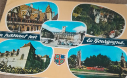 Delcampe - CPA CPSM REGION  BOURGONE  EN PASSANT PAR LA BOURGOGNE DIVERS VUES  ECRITE - Bourgogne