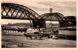 Delcampe - K2176 - Riesa Brücke Dampfer Schaufelraddampfer Tetschen Elbeschifffahrt - Verlag Reinhard Rothe - Riesa