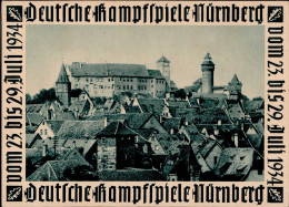 Delcampe - NÜRNBERG WK II - DEUTSCHE KAMPFSPIELE 1934 Festpostkarte I-II - Guerre 1939-45