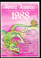 Delcampe - CPSM / CPM 10.5 X 15 Votre Année 1988 Signe Astral Chinois LE DRAGON Avec Divers événements Intervenus Cette Année Là - Astrologie