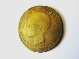 Delcampe - Rare! Spain Token/jeton 1899 Alfonso XIII:Sevilla Luxury Shoes/calzados De Lujo/chaussures De Luxe Francisco Chico Ganga - Monarquía/ Nobleza