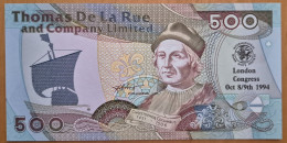 Delcampe - De La Rue Test/Advertising Note 1994. London Congress. Columbus 500 Ann. UNC. Rare - Autres & Non Classés