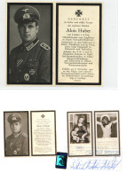 Delcampe - Wehrmacht Sterbebild Für Huber, Alois Oberfeldwebel, Im November 1942, Mit Garantieerklärung Für Die Echtheit - Guerre 1939-45