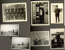 Delcampe - WK II Foto Kleines Privat-Fotoalbum Dienstzeit Kriegsmarine Mit 73 Fotos Teils Mit Fotoecken, Teils Eingeklebt, Teils Mi - Guerre 1939-45