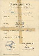 Delcampe - WK II Führungszeugnis Bei Der Entlassung Aus Dem Heer, Tübingen 1937, RS Geklebt, Einriss Rechts Mittig - Weltkrieg 1939-45